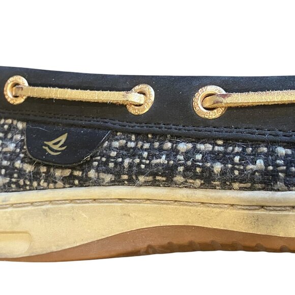 Sperry Topsider Angelfish Boat Shoe Black Leather Women's Sz 6.5M #309J - Picture 7 of 9